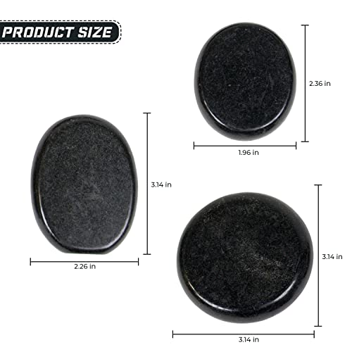 Naturenoise Massage Stone Set Of 8, Large Hot Therapeutic Black Rocks For Home & Professional Spa, Relaxing/Soothing Massage Rock For Back, Shoulder Pain Relief & More #TOP1