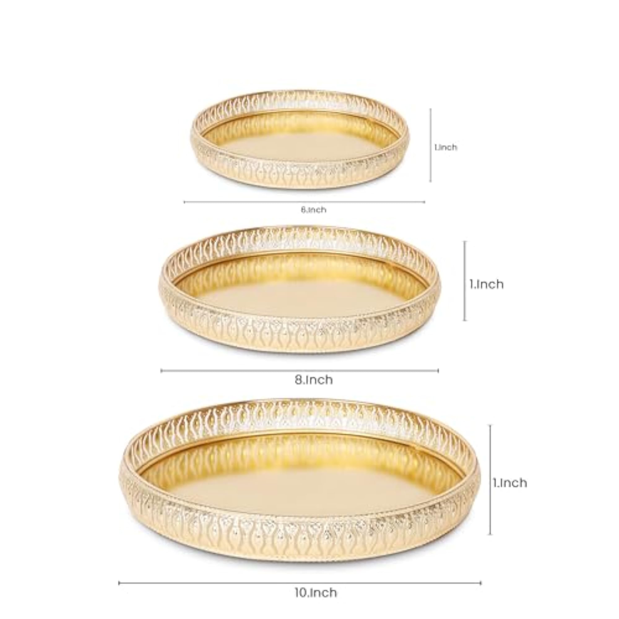 Round German Gold Plated Jewellery Tray Set for Wedding Gift