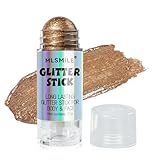 Brown Body Glitter Stick, Multi-Use Roll-on Face Body Glitter for Women & Kids, Long Lasting Shimmer, Travel Size Sparkling Mermaid Makeup for Daily, Singer Concert Festival, Rave Christmas Party
