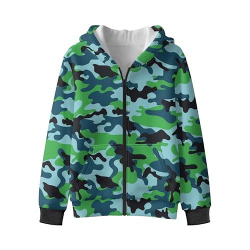 Boys Zip Up Hoodie Size 7-14 Years Long Sleeve Hooded Sweatshirt with Pockets Casual Warm Fall Winter Outfits