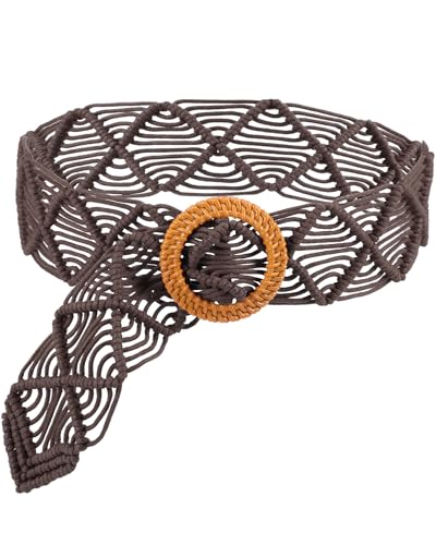Geyoga Boho Belt for Women Waist Belts for Dresses Woven Braid Bohemian Style Accessories