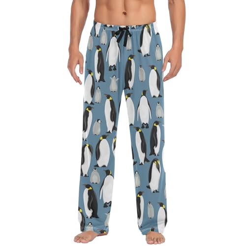 Emperor Penguins Pajama Pants Blue Cute Chicks Men's Pajama Bottoms Lounge Sleepwear PJs Casual Sleep Pants L