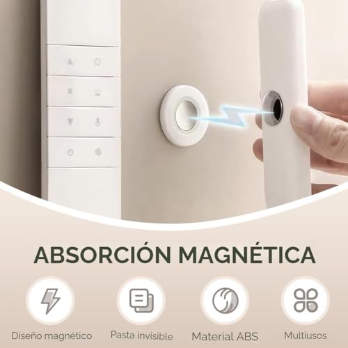 Miniatura 2 de Jurqqer 3 Piezas Soporte Mando Pared Magnético Imán Super Fuerte - Organizador Y Soporte Mando Aire Acondicionado, Tv Y Electrodomésticos, Montaje Con Adhesivo Sin Taladrar - Diseño Moderno - Blanco