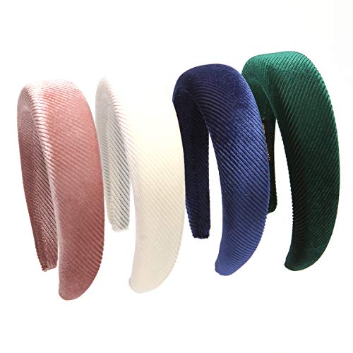 LOVEYIKOAI 4 Pieces Thick Wide Headbands for Women -Twisted Knot Turban Fashion Hairbands for Women and Girls Hair Clip Hairpins Headwear Styling Accessories (Solid color)