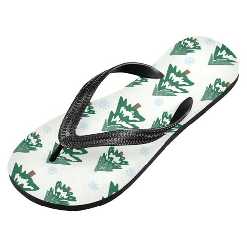Maple Leaf Sketch Orange Snowflake Green Tree Flip Flops for Beach Thong Sandals Anti-slip Lightweight Beach Shoes for Summer Swim Travel2