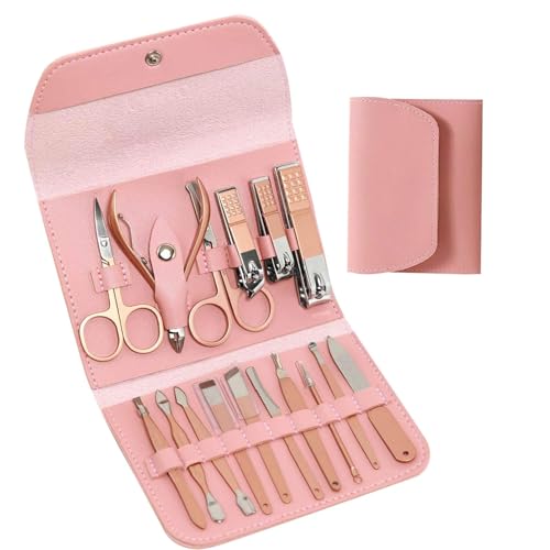 16-in-1 Manicure & Pedicure Kit for Women | Nail Cutter Set with Pedicure Tools, Acne Needle, Blackhead Remover, and Nail Clippers