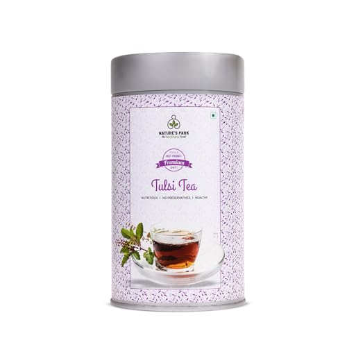 Image of Nature's Park Tulsi Black Tea - Blend with Tulsi Loose Leaves - 100gm
