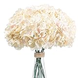 10PCS Artificial Hydrangea Flowers Silk Hydrangea Heads with Stems for DIY Home Wedding...
