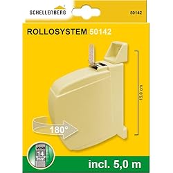 Persianas Sin Tambor Schellenberg 50142 Enrollador, Carrete oscilante, incluida Cinta de persiana, Beige