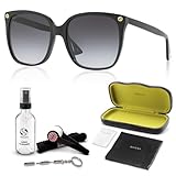 Gucci GG0022S Designer Sunglasses: Elegant Woman Square Frame Eyewear with Premium eSHADES Kit - Epitome of Luxury and Style
