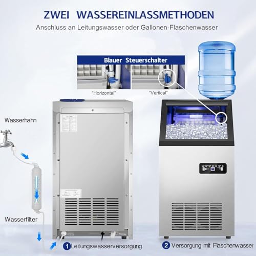 Kommerzielle Eismaschine, 80 Lbs/24H, mit 15Pfund Eiskapazität, 36 Stück klare Eiswürfel, fertig in 11–20 Minuten 4 Kommerzielle Eismaschine, 80 Lbs/24H, mit 15Pfund Eiskapazität, 36 Stück klare Eiswürfel, fertig in 11–20 Minuten