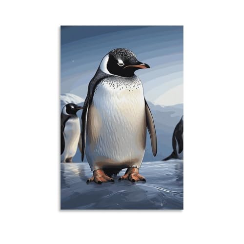 Décoration de chambre pingouin en toile murale moderne pour bureau