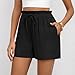 Locoowai 2 Pack Women's Linen Shorts Summer Cotton Casual High Waisted Wide Leg Drawstring Beach Short with Pockets(Small,Black, White)