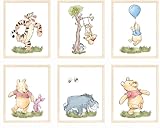 Nistio® Winnie The Pooh Posters for Kids Room Decor, Woodland-Themed Nursery Art Prints for Boys and Girls, Adorable Posters for Baby Room, Unframed Set of 6 (8x10)