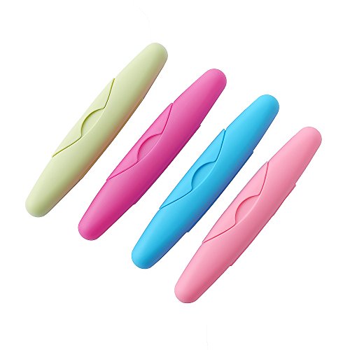 Efivs Arts 4 Different Colors Toothpaste Toothbrush Holder Case For Daily and Travel Use