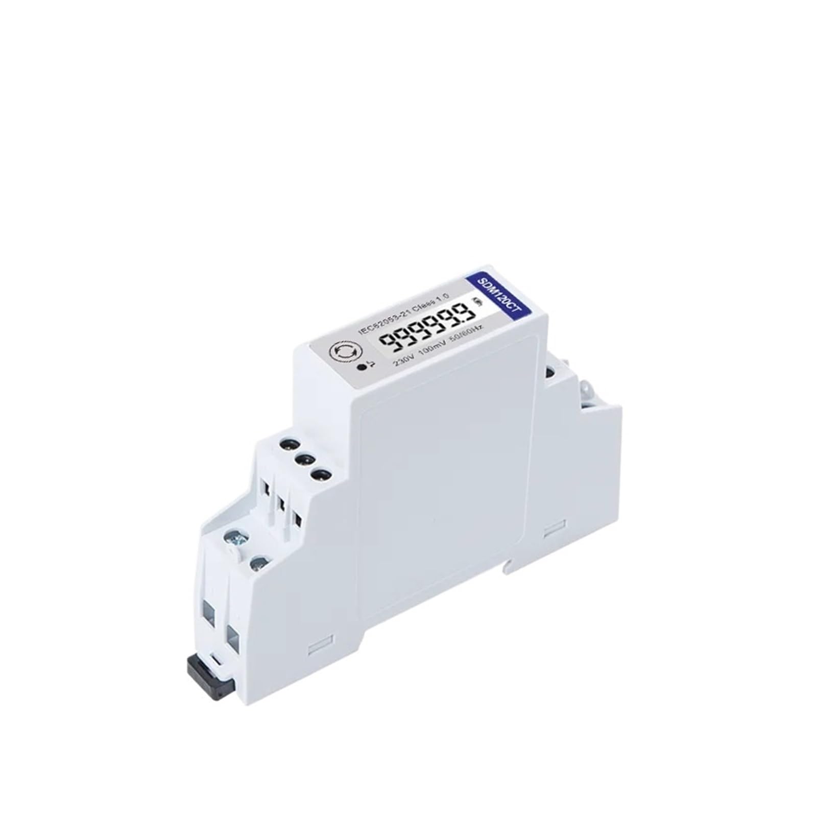 Compteur d'énergie SDM120CT-MV+ESCT-TU10 50A/0,1V, 1 Phase 2 Fils, 230V, RS485 Modbus, Mesure kWh, kvarh, U, I, P, Q, PF, Hz, Compteur d'énergie sur Rail DIN, Mid