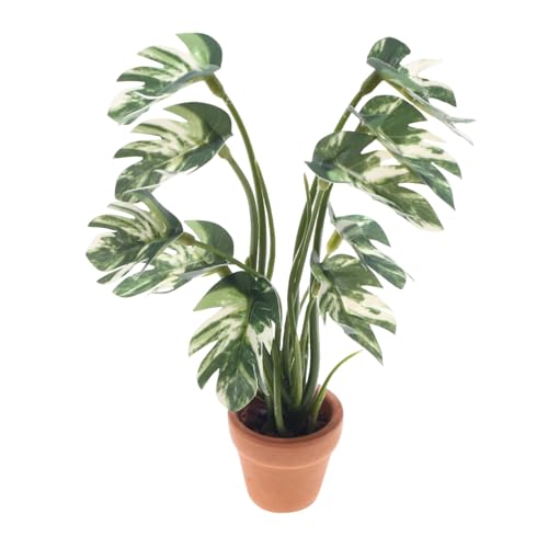 Weatherproof Faux Plants Indoor, 3.94x5.91 Inch Artificial Realistic Potted Plant, PE Ceramic Small Garden Decor for Home, Office, Shelf, Tabletop