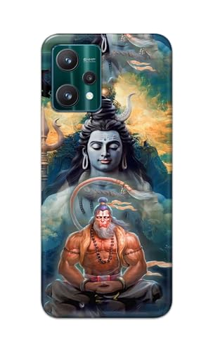Image of PRINTFIDAA Printed Hard Back Cover Case for Realme 9 Pro 5G Back Cover (Lord Shiva and Hanuma) -112