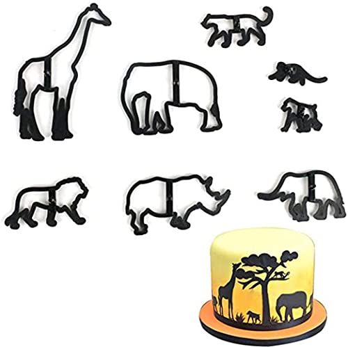 CHENXIAO Lot de 8 emporte-pièces en plastique en forme d'animal pour fondant, décoration de gâteaux Cover