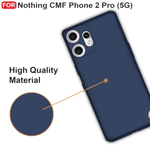Image of CEDO Back Cover for Nothing CMF Phone 2 Pro (5G) | Camera Bump Protection & Inner Velvet Fabric Lining | Ultra Slim Matte Soft Rubberised Case Cover (Blue)