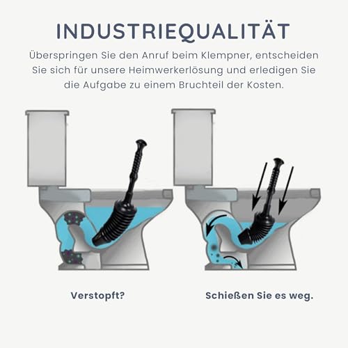 CUQOO Robuster Abflussreiniger für Waschbecken und Toilette, kleiner Kopf, Industriequalität, flexibler Abflussreiniger für Badezimmer, Küche und Dusche