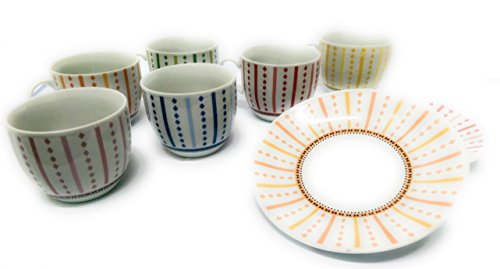 Takestop® Set 6 TAZZINE 100ml Colorate Rombi Righe...