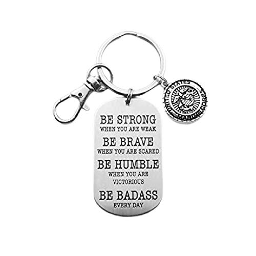 United States Marine Corps Keychain. Be Strong, Be Brave, Be Humble, Be Badass Every Day. Marine Grad. US Marine Corps Key Chain Gift