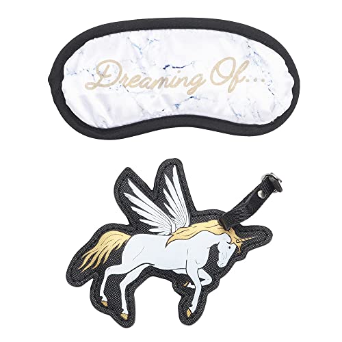 HAMSTER LONDON Eye Sleeping Masks & Luggage Tag, Unique & Stunning Luggage Tag And Blindfold for Women Eye Masks for Stress Release, Deep Sleep, Meditation, Puffy Eyes