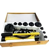 【Hochwertiges Material】Die Hydraulikpumpe ist aus hochwertigem Stahl mit Kunststoffbeschichtung gefertigt, die stark, haltbar und rostfrei ist, um eine lange Lebensdauer zu gewährleisten. Der Öffnungskopf und die Hydraulikpumpe arbeiten gut zusammen, Kurbeln der Steuergriff, können Sie leicht öffnen sauber und glatt Löcher, sehr bequem.