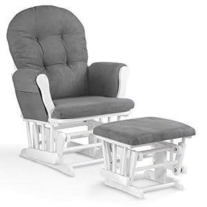 Atoll glider with ottoman whitegrey  urban country home decor