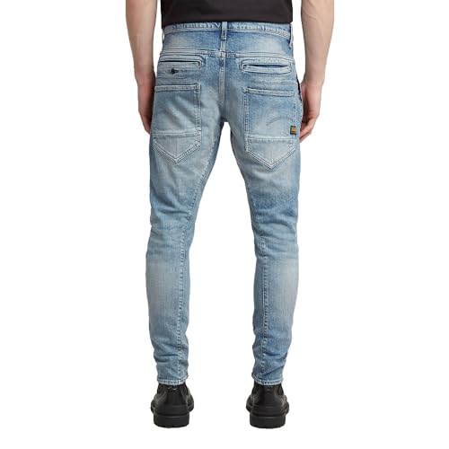 G-STAR Men's D-Staq 3D Slim Jeans, Multicolor (Vintage Antalya Blue Destroyed D05385-e106-h541), 34W x 34L2