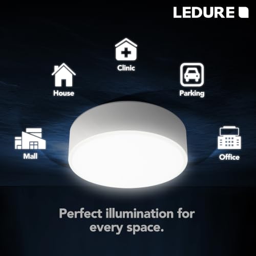 Image of LEDURE 15W LED Meta Surface Downlight | Round Surface Mount Ceiling Light for Indoor Use | Energy Efficient LED Downlight for Home, Living Room | 3in1 Colour Changing for Ceiling | Pack of 20