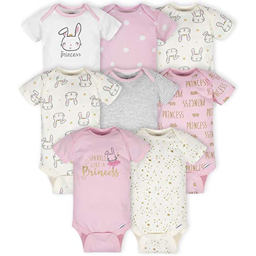 Image of Gerber baby-girls 8-pack Short Sleeve Onesies Bodysuits