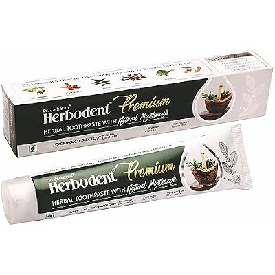 Herbodent Premium Toothpaste - 3.53oz/100g Pack of 4 | 21 Herbs for Strong Teeth & Healthy Gums - Neem, Clove, Cinnamon, Cardamom with Natural Mouthwash - No Paraben, Fluoride, Saccharin, Triclosan