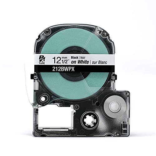 Labelworks 212BWPX Pet (Polyester) Tape Cartridge - Black On White Standard Industrial Label Maker Tape thumb #1