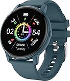 findtime Blau Smartwatch für Herren Damen IP68 Wasserdicht Fitness Tracker für iOS und Android, Sportuhr mit Schlafmonitor Schrittzähler Uhr