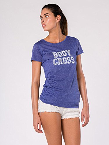 BodyCROSS Cassandra - Camiseta de Fitness para Mujer, Color Azul eléctrico, Talla L