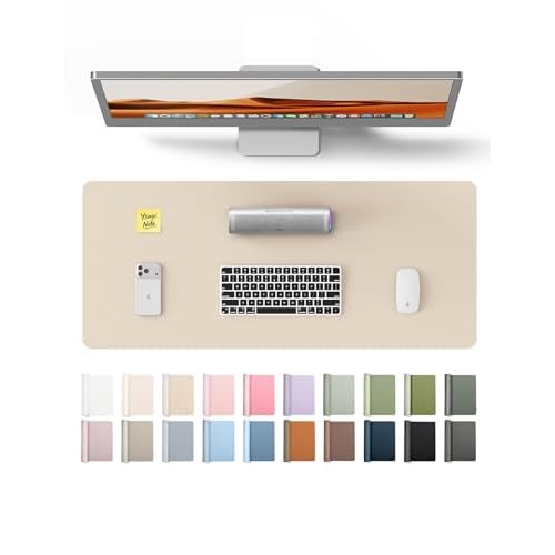 YSAGi Leather Desk Pad Protector, Office Desk Mat, Large Mouse Pad, Non-Slip PU Leather Desk Blotter, Waterproof Laptop Desk Writing Pad for Office an