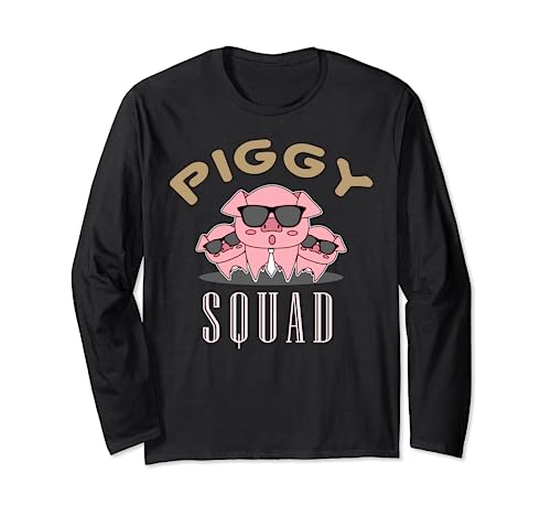 Piggy Squad Farmer Life Funny Pig Farmer Cute Pig Lover Manga Larga