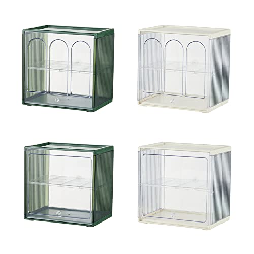 Vitrine à bijoux transparente avec porte pour tasses à café et rangement bureau - 4