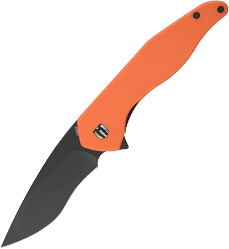 Miniatura 1 de SHIELDON Viper - Cuchillo de bolsillo negro con acabado DLC de 60.6 in, hoja de acero G10, mango anidado, cuchillo plegable calificado como cuchillo