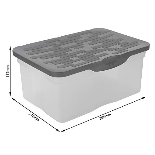 Rotho Ranger Aufbewahrungsbox 13l mit Deckel, Kunststoff (PP) BPA-frei, anthrazit, A4/13l (39.0 x 27.0 x 17.5 cm)