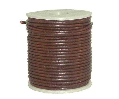 Cordon En Cuir Marron 3,5 Mm Pour Loisirs Créatifs Et Accessoires Vendu Au Metre Ou En Rouleau