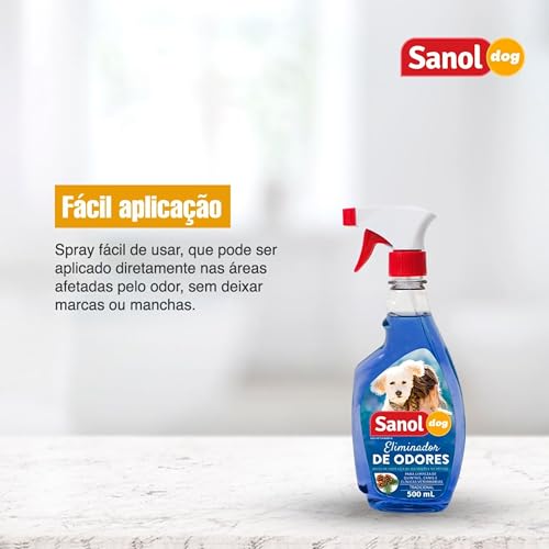 Eliminador de Odores Para Cães e Gatos, Tradicional - Gatilho, Sanol Dog, 500ml, Azul