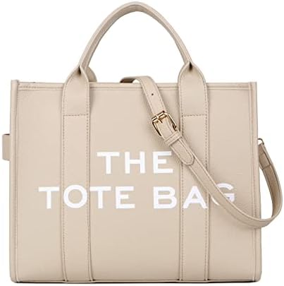Beige Tote Bag for Women Leather Tote Bag, Work Tote Bag, Shoulder Bag, Crossbody Bag Handbag for Work