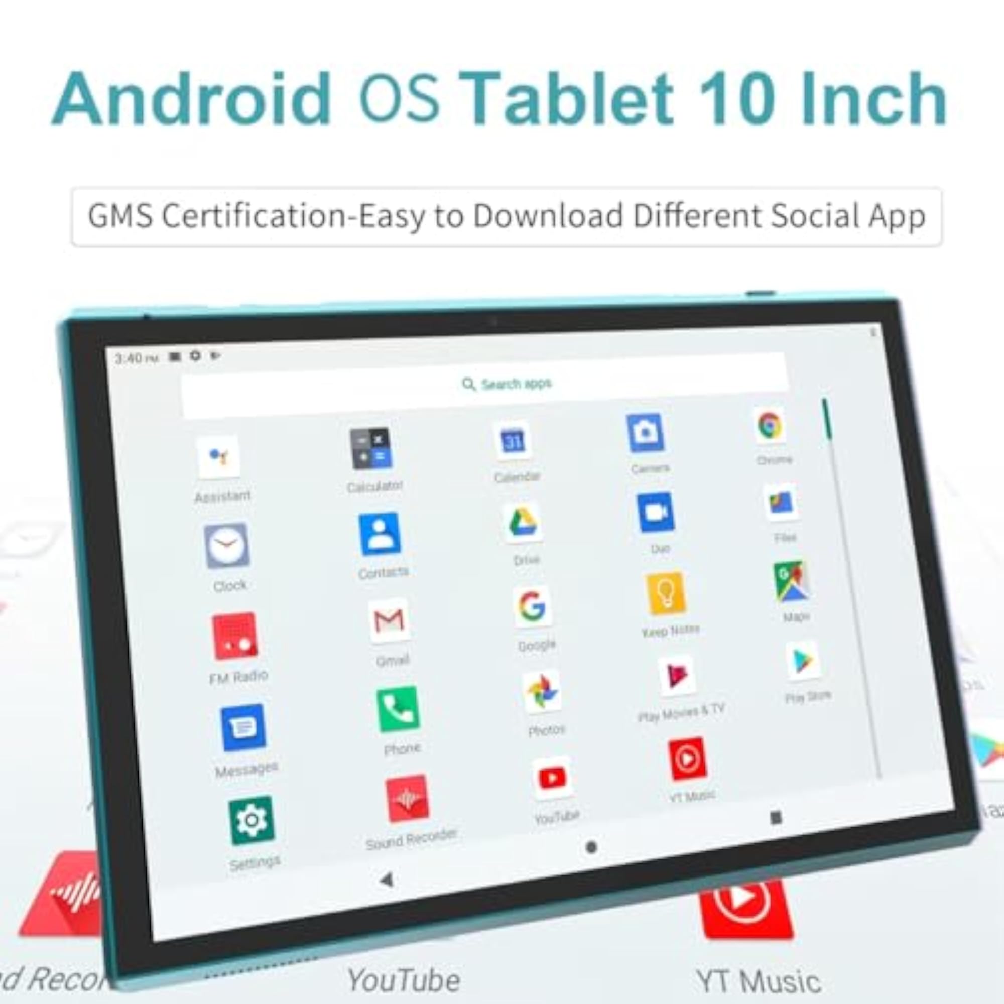 10 Inch Android Tablet with Stylus Case, 8GB RAM