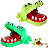 2PCS Krokodil Spiel Croco Doc Spiel Spielzeug Krokodil Zähne,Action Geschicklichkeit für Familienspiel, Teste Dein Glück, für Kinder, Familienspiel, Partyspiel（Vert et Jaune）