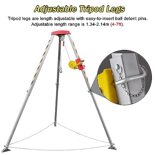 Kit de rescate de trípode de aluminio resistente, capacidad de 300 kg para espacios reducidos y rescates de acantilados, ideal para soluciones de protección contra incendios de emergencia y caídas