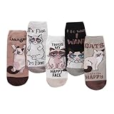 NEVLOSO Womens Funny Novelty Socks - Cute Dog Cat Panda Animal Socks for Women Christmas Gift(Cat1)