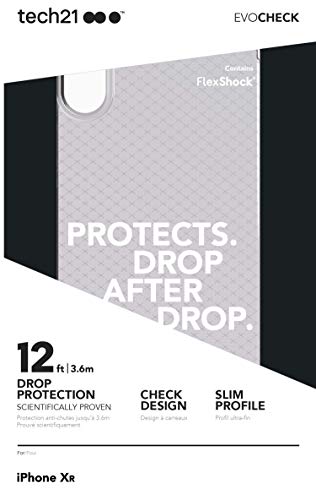 Coque iPhone XR Tech21 Evo Check pour éviter les bris d'écran gris noir